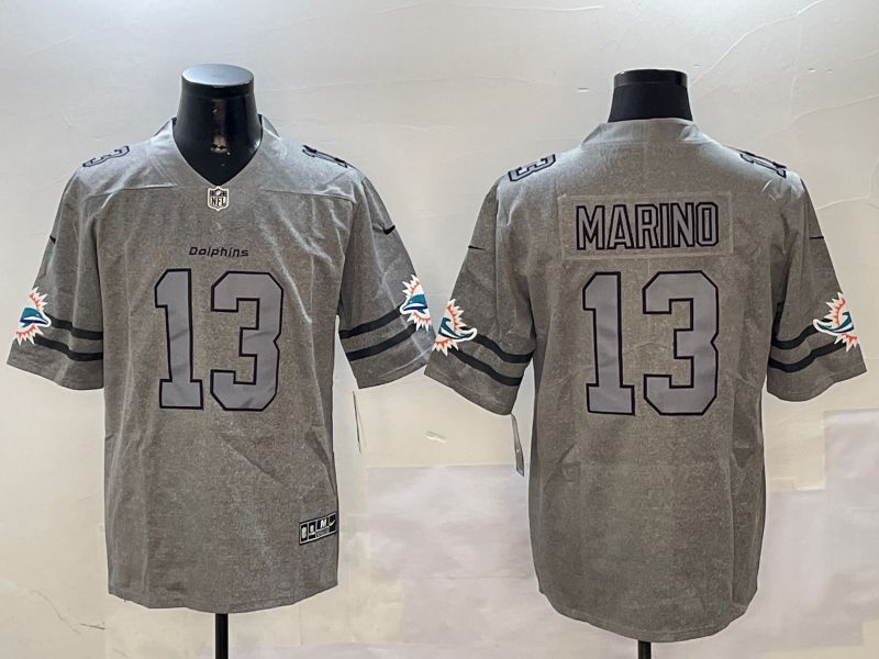 Men Miami Dolphins #13 Marino Grey Throwback 2024 Nike Limited NFL Jersey style 0102->miami dolphins->NFL Jersey